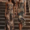 Seren Leopard Hand Beaded Embellished Maxi Dress