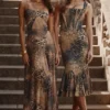 Seren Leopard Hand Beaded Embellished Maxi Dress