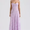 Seren Orchid Floral Lace Back Maxi Dress