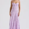 Seren Orchid Floral Lace Back Maxi Dress