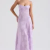 Seren Orchid Floral Lace Back Maxi Dress