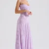 Seren Orchid Floral Lace Back Maxi Dress