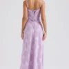 Seren Orchid Floral Lace Back Maxi Dress