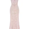 Seren Soft Pink Floral Lace Back Maxi Dress