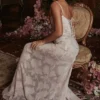 Seren Soft Pink Floral Lace Back Maxi Dress