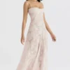 Seren Soft Pink Floral Lace Back Maxi Dress