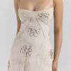 Seren Vanilla Embroidered Hand Beaded Floral Maxi Dress