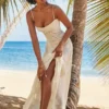 Seren Vintage Cream Floral Lace Back Maxi Dress