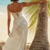 Seren Vintage Cream Floral Lace Back Maxi Dress