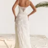 Seren Vintage Cream Floral Lace Back Maxi Dress