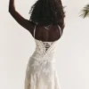 Seren Vintage Cream Floral Lace Back Maxi Dress