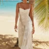 Seren Vintage Cream Floral Lace Back Maxi Dress