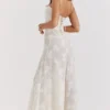 Seren Vintage Cream Floral Lace Back Maxi Dress