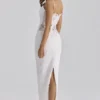 Serenella White Broderie Anglaise Lace Midi Dress