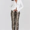 Serina Snake Print Vegan Leather Trousers