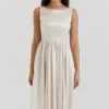 Shayla Vintage Cream Midi Dress