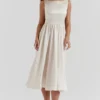 Shayla Vintage Cream Midi Dress