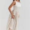 Shayla Vintage Cream Midi Dress