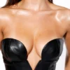 Shia Black Vegan Leather Strapless Midi Dress