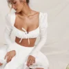 Shira White Puff Sleeve Top