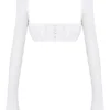 Shira White Puff Sleeve Top