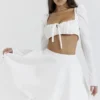 Shira White Puff Sleeve Top