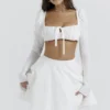 Shira White Puff Sleeve Top