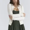 Signature Ivory Cashmere + Merino Wool Cardigan