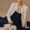 Signature Ivory Cashmere + Merino Wool Cardigan