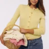 Signature Lemon Cashmere + Merino Wool Cardigan