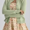 Signature Matcha Cashmere + Merino Wool Cardigan