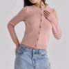 Signature Peach Cashmere + Merino Wool Cardigan