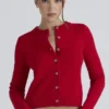 Signature Red Cashmere + Merino Wool Cardigan