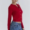 Signature Red Cashmere + Merino Wool Cardigan