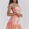 Sirena Sorbet Satin Strapless Mini Dress