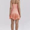 Sirena Sorbet Satin Strapless Mini Dress