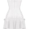 Sirena White Strapless Lace Up Mini Dress