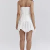 Sirena White Strapless Lace Up Mini Dress