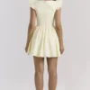 Sisi Lemon Cotton Embroidered Mini Dress