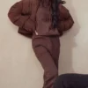 Hero Chocolate Oversized C Shape Puffer Jacket