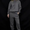 Halo Dark Grey Cotton Fleece-Back Oversized Hoodie