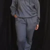 Sky Dark Grey Fleece Back Jogging Trousers