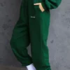 Sky Green Fleece Back Jogging Trousers