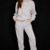 Sky Light Grey Fleece Back Jogging Trousers