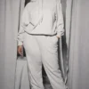 Sky Light Grey Fleece Back Jogging Trousers