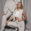 Sky Light Grey Fleece Back Jogging Trousers