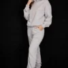 Sky Light Grey Fleece Back Jogging Trousers
