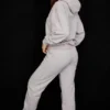 Sky Light Grey Fleece Back Jogging Trousers