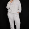 Sky Light Grey Fleece Back Jogging Trousers