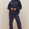 Sky Navy Fleece Back Jogging Trousers